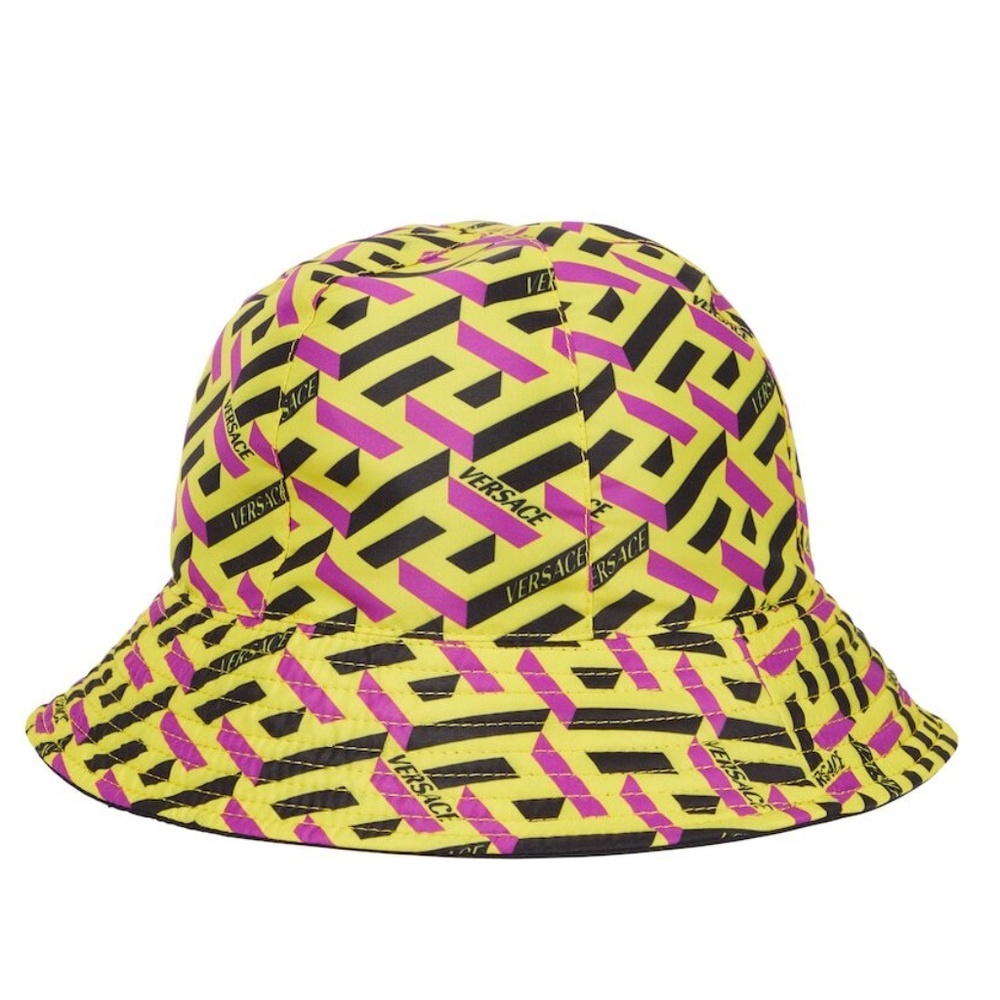 NWOT VERSACE La Greca Signature Reversible Bucket Hat
